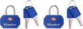 (Pack 1-1/4 Keyed Assorted 4681TBLR Wide, Luggage Lock, TSA-Accepted Of Colors, In. 2)