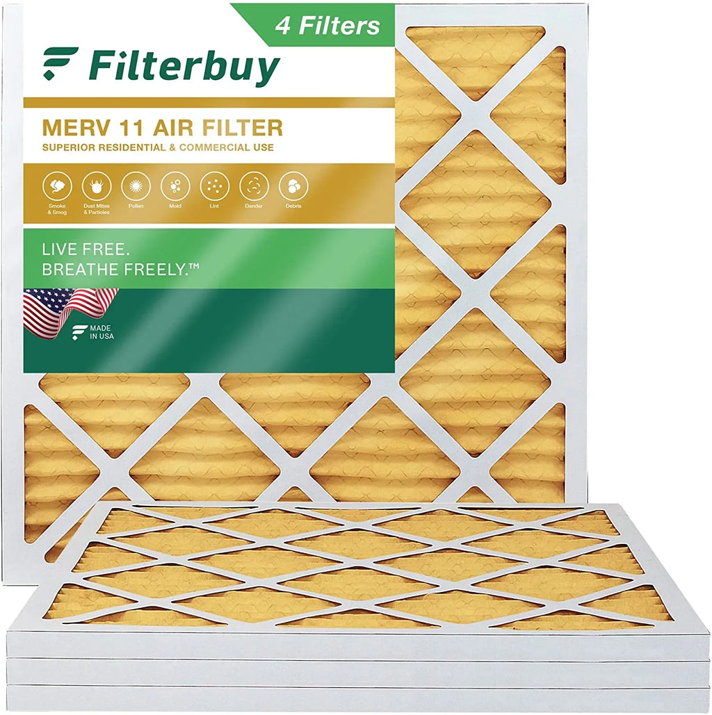 AC 23.5x23.5x1 Filterbuy MERV HVAC Air 11 Filters Furnace (4-Pack) Pleated