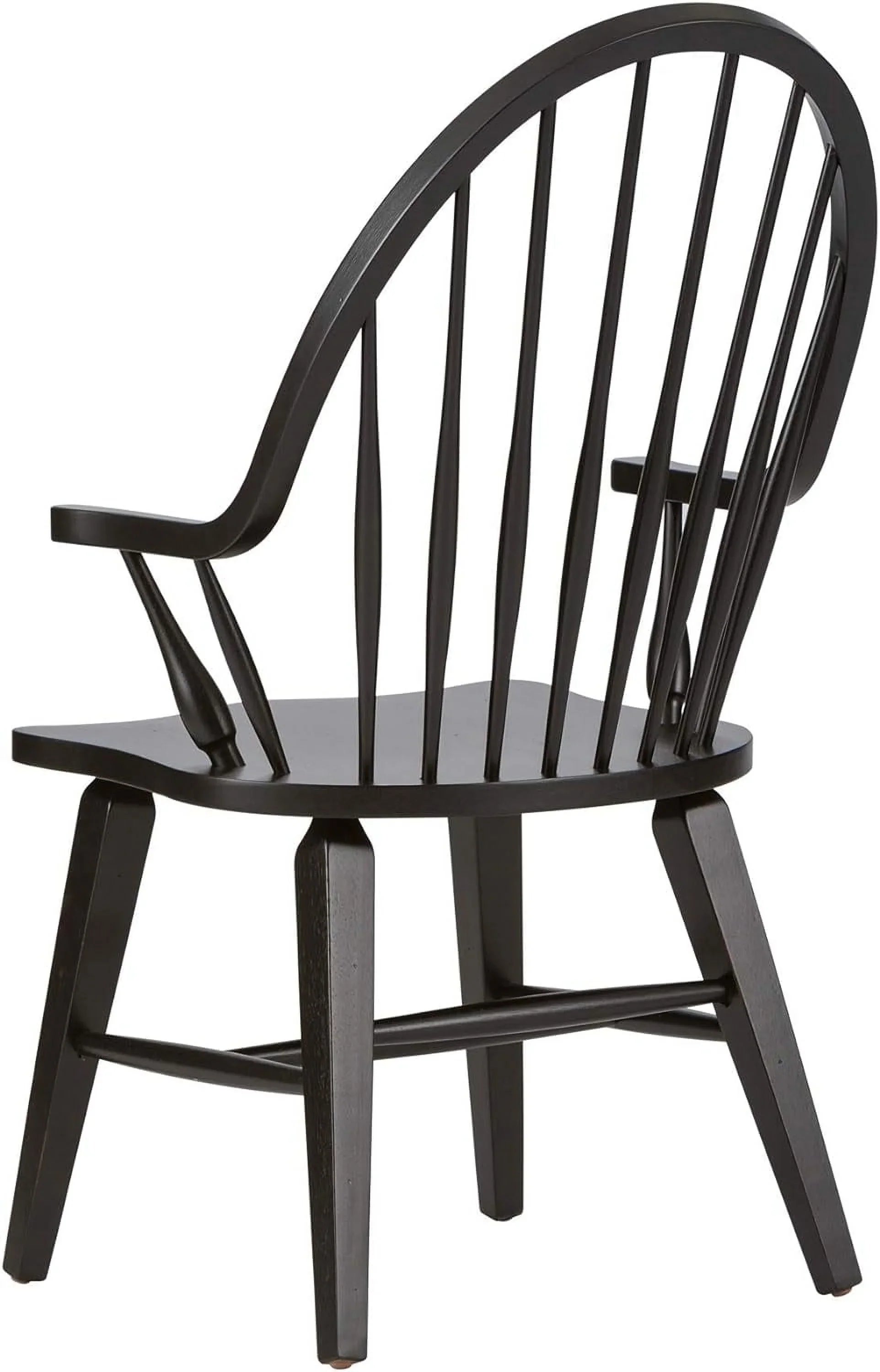 H41, Black W25 Windsor Back X Arm Chair, X D25