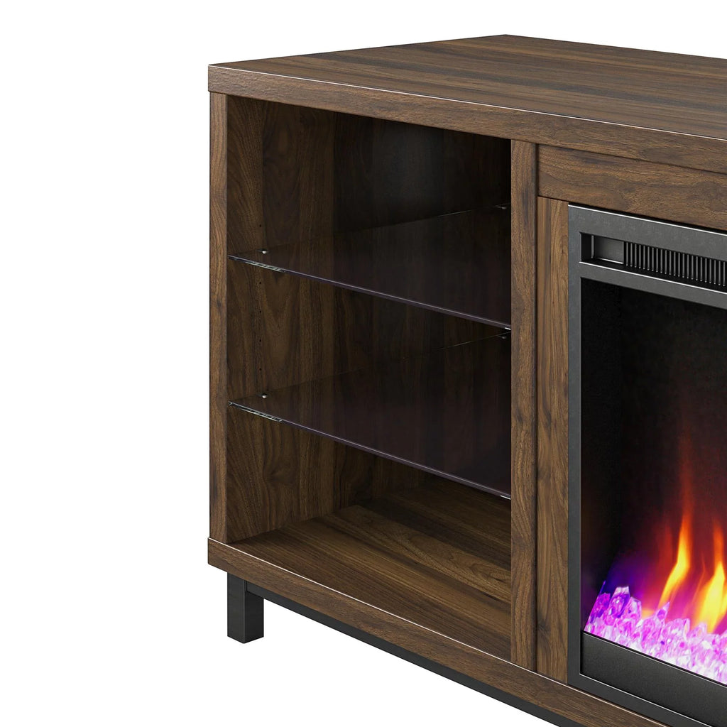 in up Deluxe Fireplace Stand TVs Ameriwood Black Home Lumina 70" to TV for