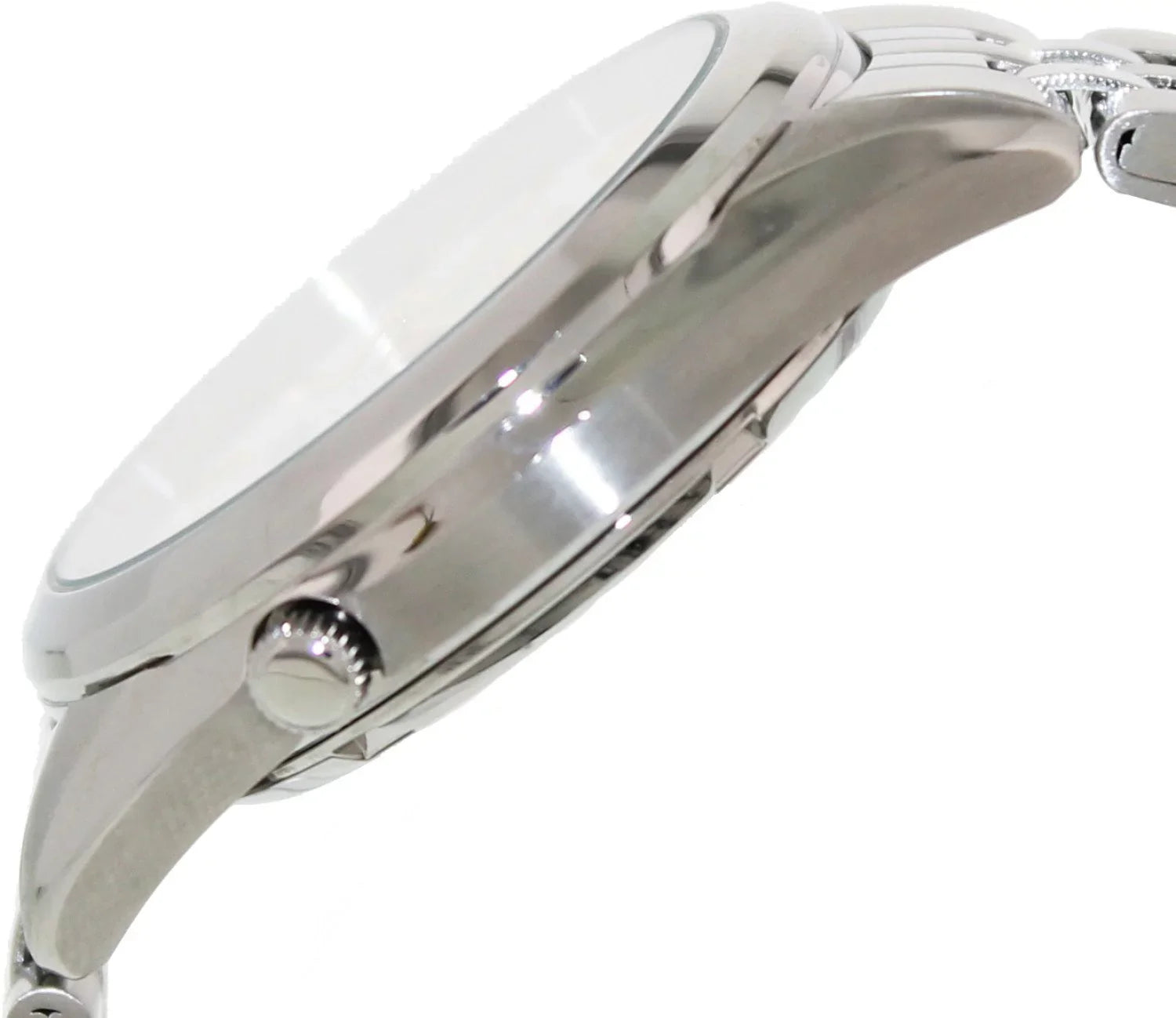 Men's Dial Seiko - - Bracelet White/Silver Watch Automatic Gold-Tone Steel 5 with