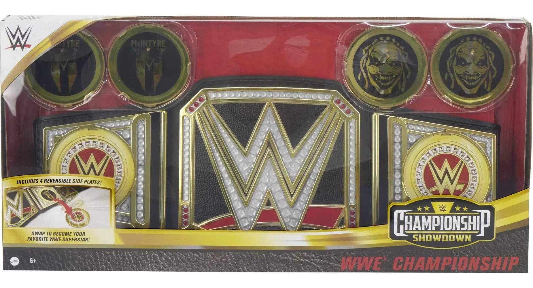with Championship, Showdown WWE Metallic Role-Play Championship Title Sideplates WWE Belt