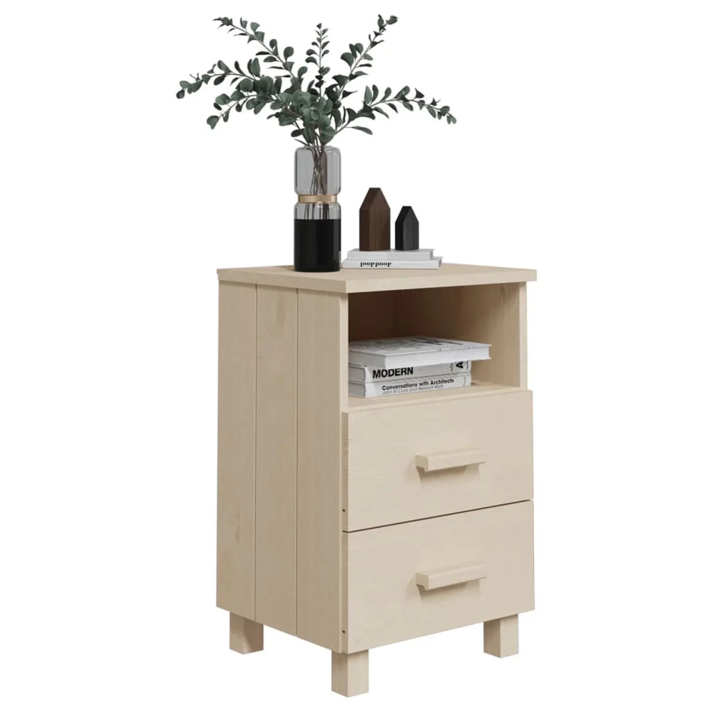 Pine Wood Solid Brown Htovila 15.7"x13.8"x24.4" Cabinet Bedside Honey HAMAR