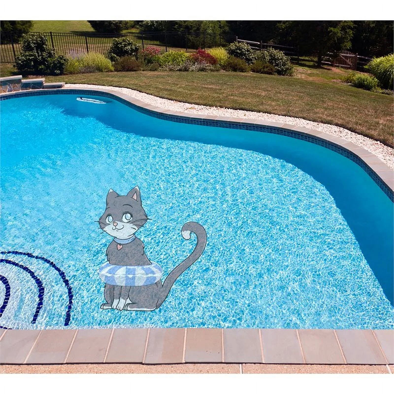Gray Mat in Woody's Slick Pool 60" Tattoo Underwater Kitten Vinyl