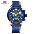 Masculino Homme Luxury Montre Wristwatch Watch Relogio Fashion Brand MINI FOCUS Black Sport Men Waterproof Leather Quartz Strap