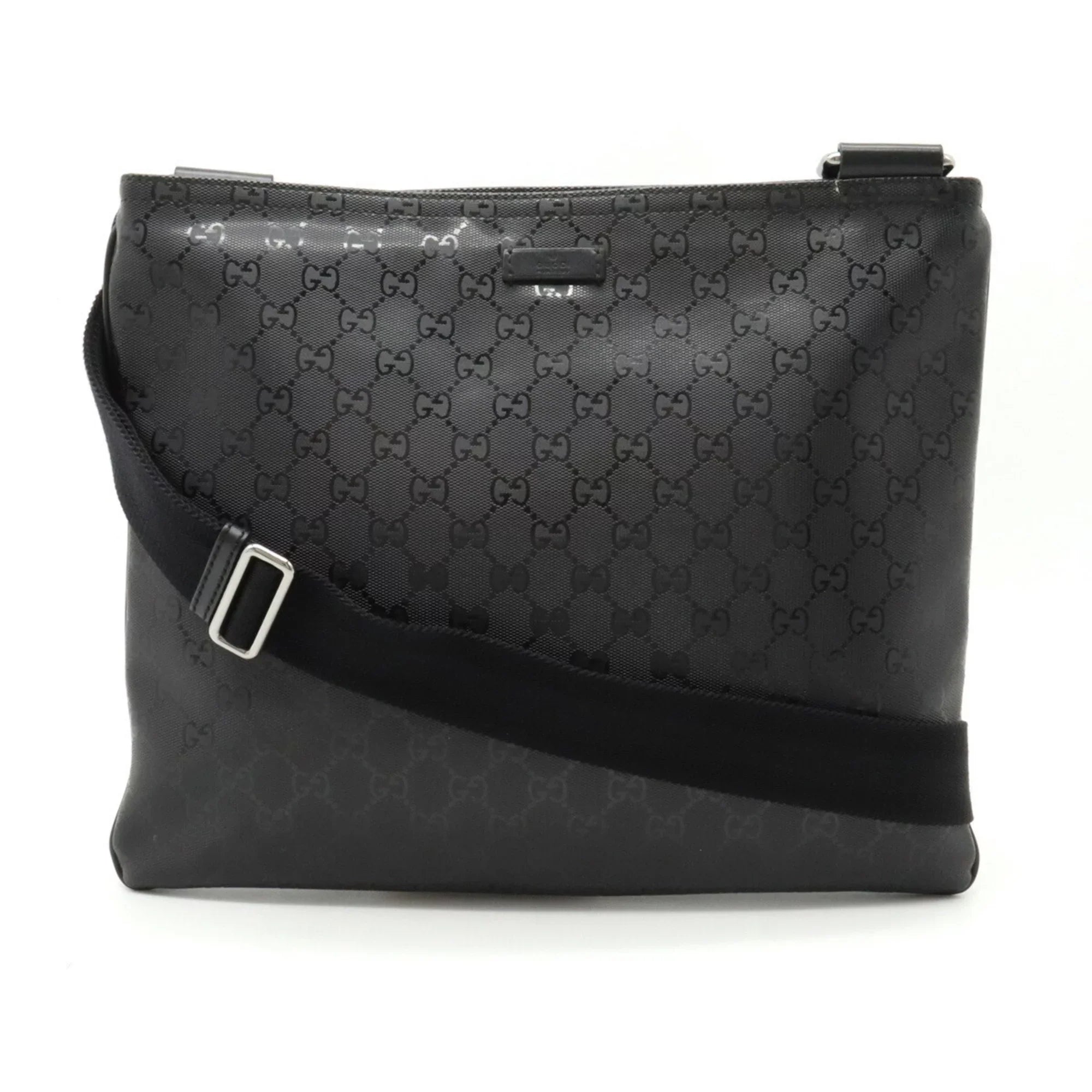 (Good) Pre-Owned Black Imprime Shoulder Bag Crossbody Leather PVC GG 201446