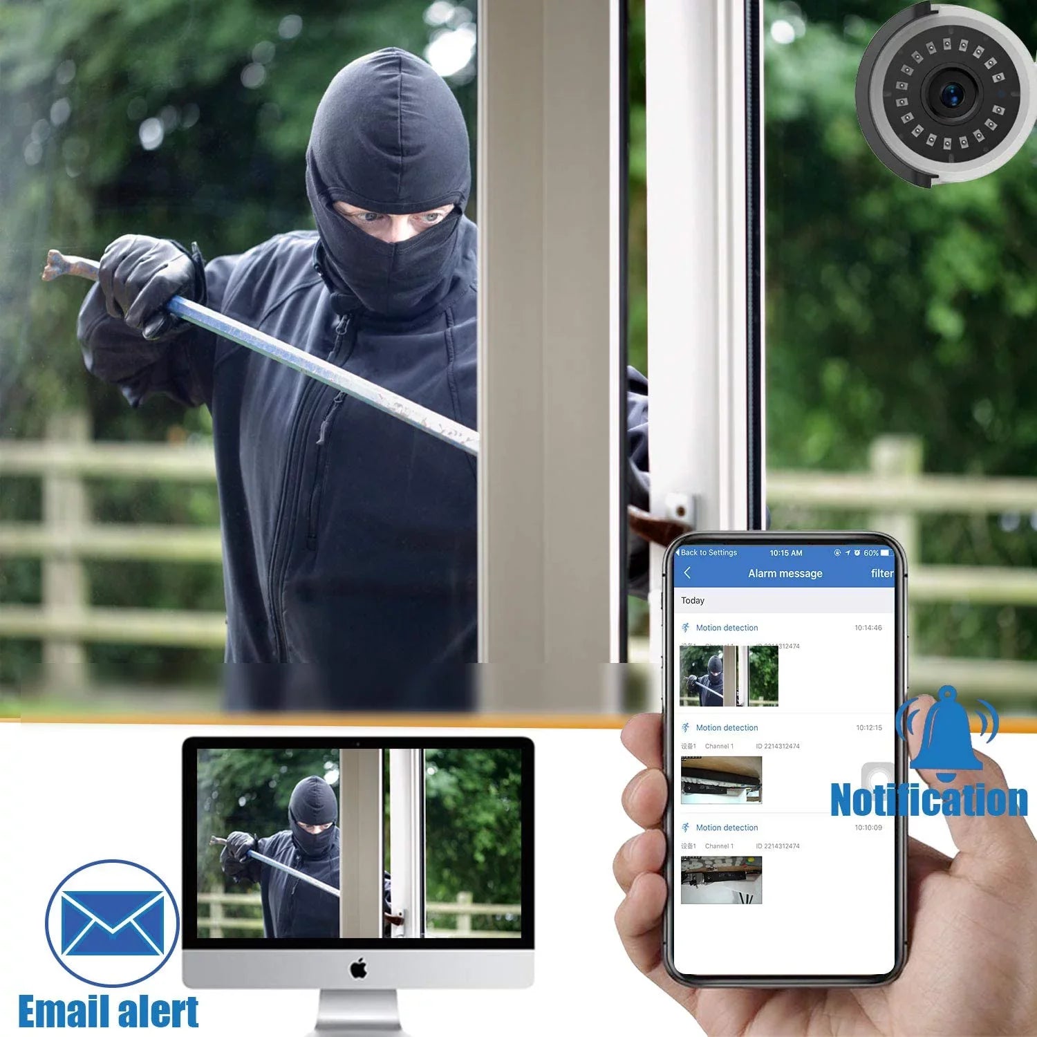 camera 8Pcs Drive] Hard exterior/Indoor Wireless and IP Surveillance System Camera Weatherproof Camera 3TB Antennas Wireless CH 8 Security [Dual 1080P