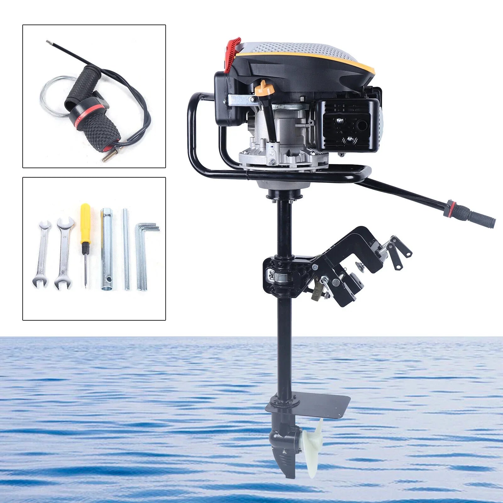 Engine Boat Boat 9 TAS Outboard System Motor Ignition 4 CC Air Cylinder Heavy 225 Stroke Cooling Miumaeov Engine 3600 r/min Single HP Fishing Marine Duty with Engine