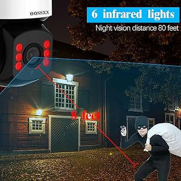 Wired Camera System (360° Camera System Security PTZ Surveillance Outside Indoor CCTV Video exterior Surveillance Video Cameras Equipment Security Zoom) Home Digital