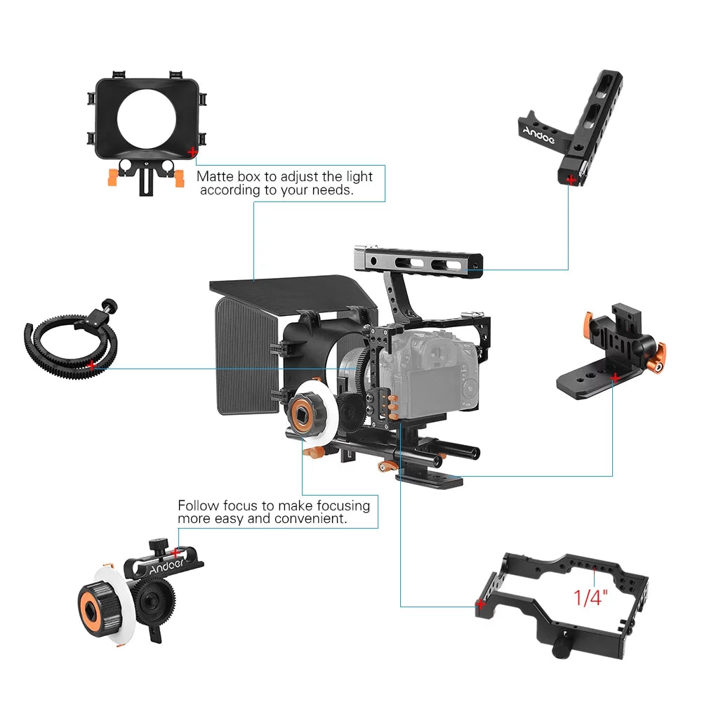 Mirrorless Camera Film Panasonic ILDC for Camera GH4 System Making w/ Aluminum Rig Kit Replacement Alloy for Video Box C500 Matte Cage A7S/A7/A7R/A7RII/A7SII/A7IV Moobody Camcorder