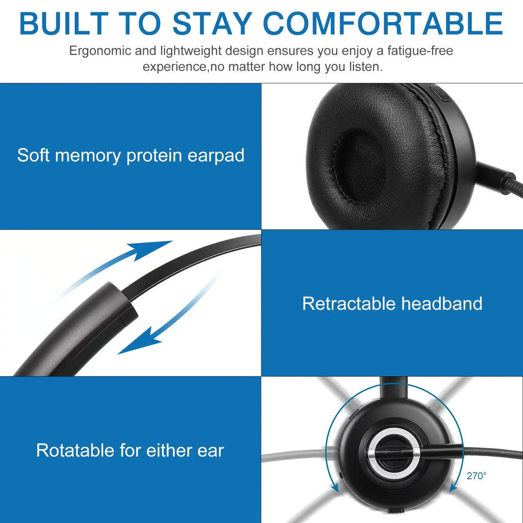 Headset Microphone, for Wireless Wireless Headset Noise Charging G61 Phone Headset, Dock Function Bluetooth with with Mic UX-M97 BLU Comfortable Mute Charging Base With Cell Isolation