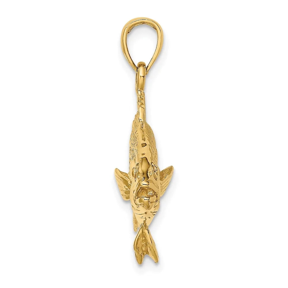 mm) Women (L Gold - 3-D 19 Red Yellow for 14k mm, W Snapper - Fish Charm Auriga 34.6 Textured