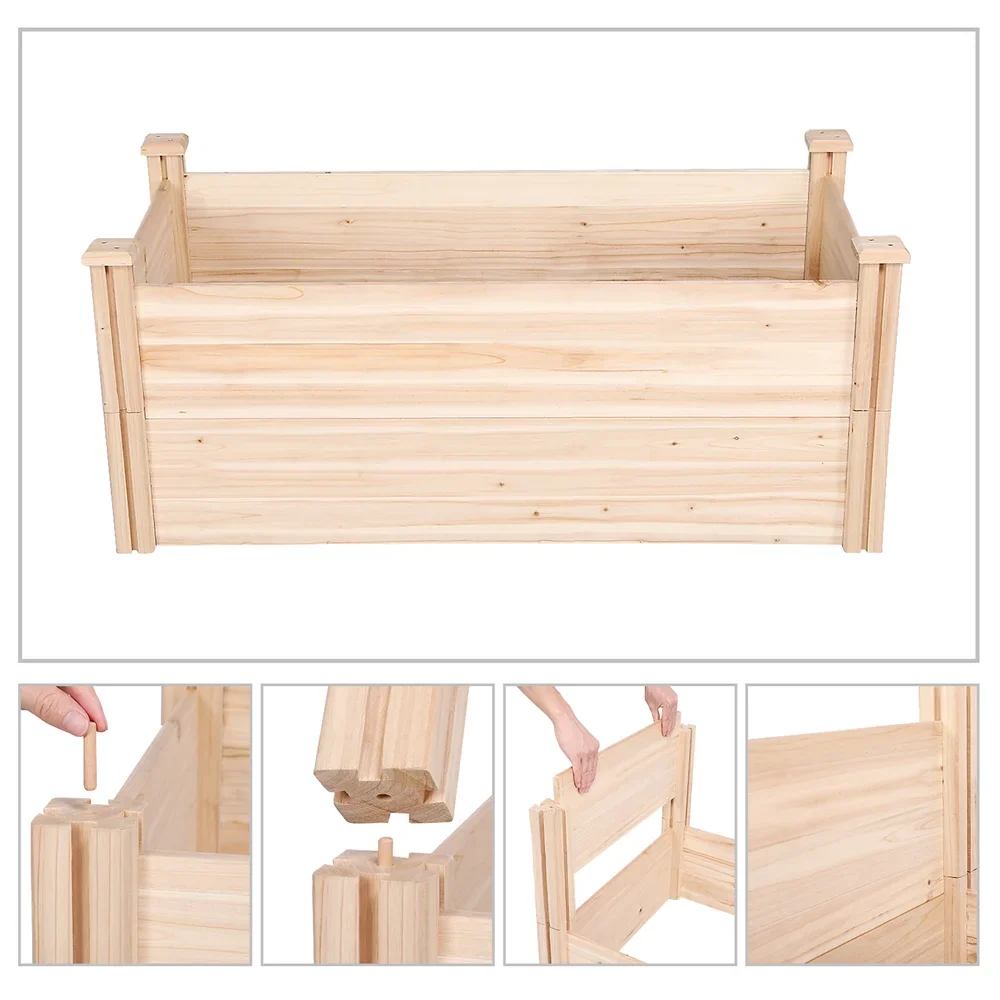 Patio Wooden Planter Box Raised Greenhouse Alden Garden Design Yard for Bed