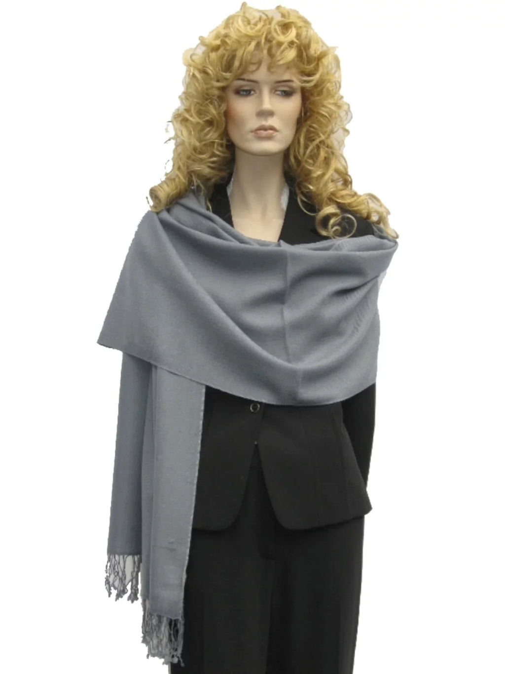 Shawl/Shawls/Scarf/Scarves/Wrap/Stole/Muffler/Cape/Ruana/Blanket/Throw/Pashmina Shawl/Cashmere Scarf/Wool/Silk (Slate Grey Shawl) Regular