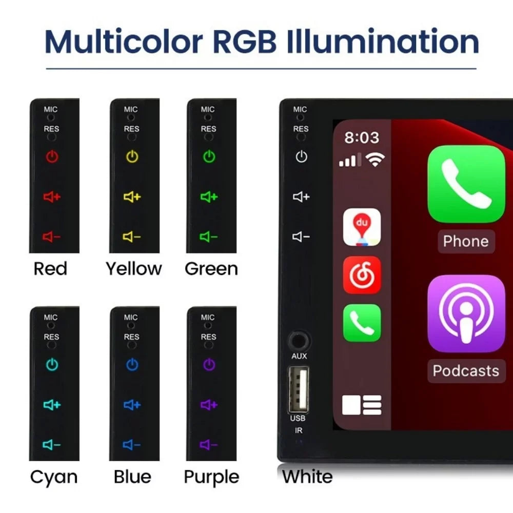 for with View Play Camera/Android Screen Player Car Din Stereo MP5 Auto/Autoradio/IOS/Bluetooth/USB/TF 7" Touch Multimedia 2 Car Rear