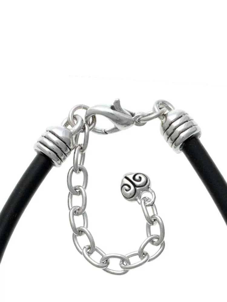 Leaf Lucky Best Bracelet Four Enamel Dome Rubber Charm Clover Black Teacher Two Delight Ever Silvertone Sided Green Jewelry