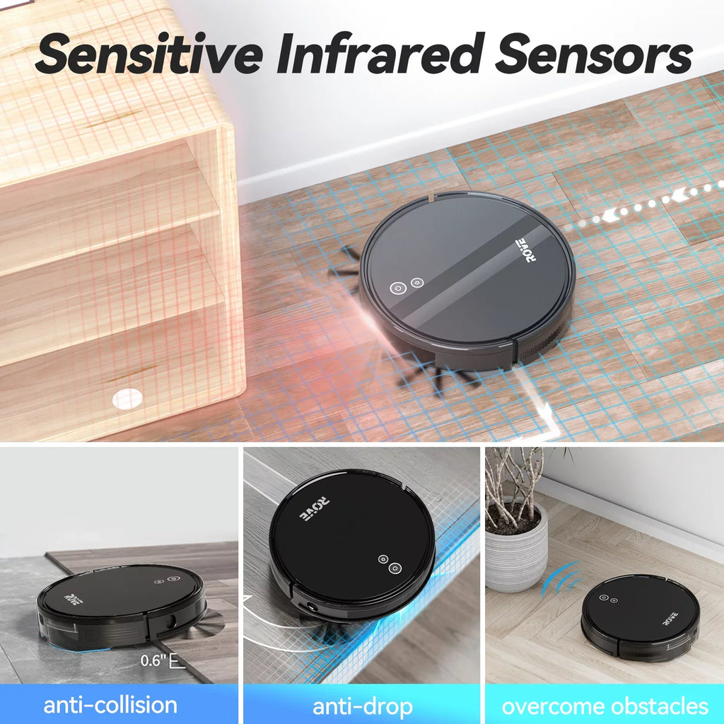 Self-Charging, Automatic & Care, Pa Suction Robot Carpet Hard Robotic Sweeper 2600mAh Life for 2000 Cleaner, 600ML Pet Dustbin, Strong Low Rove with Ideal Battery Pile and Vacuum Floor
