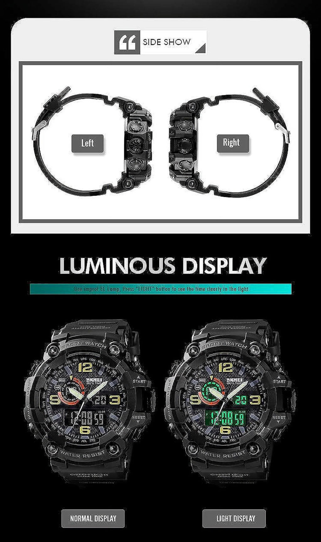 Alarm Watch Watches Digital LED Function S-Shock Multi Gosasa Sports Military Waterproof Men's Watches