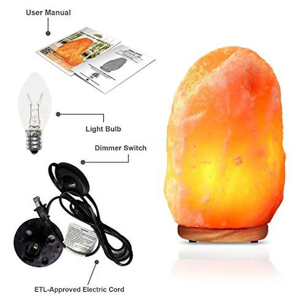 And to Himalayan Genuine 11 Crystal Wood 9 lbs. Control.8 Himalayan Salt 8 With Natural Hand Base, WBM Glow Lamp to Inch, Neem Bulb Dimmer Carved
