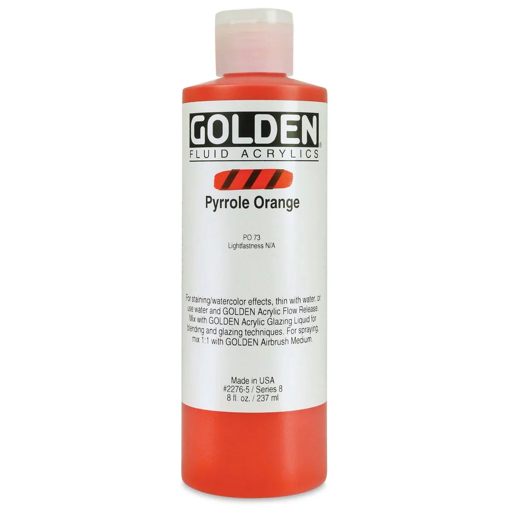 Golden Orange, Paint Pyrrole Acrylic - 8 Fluid oz