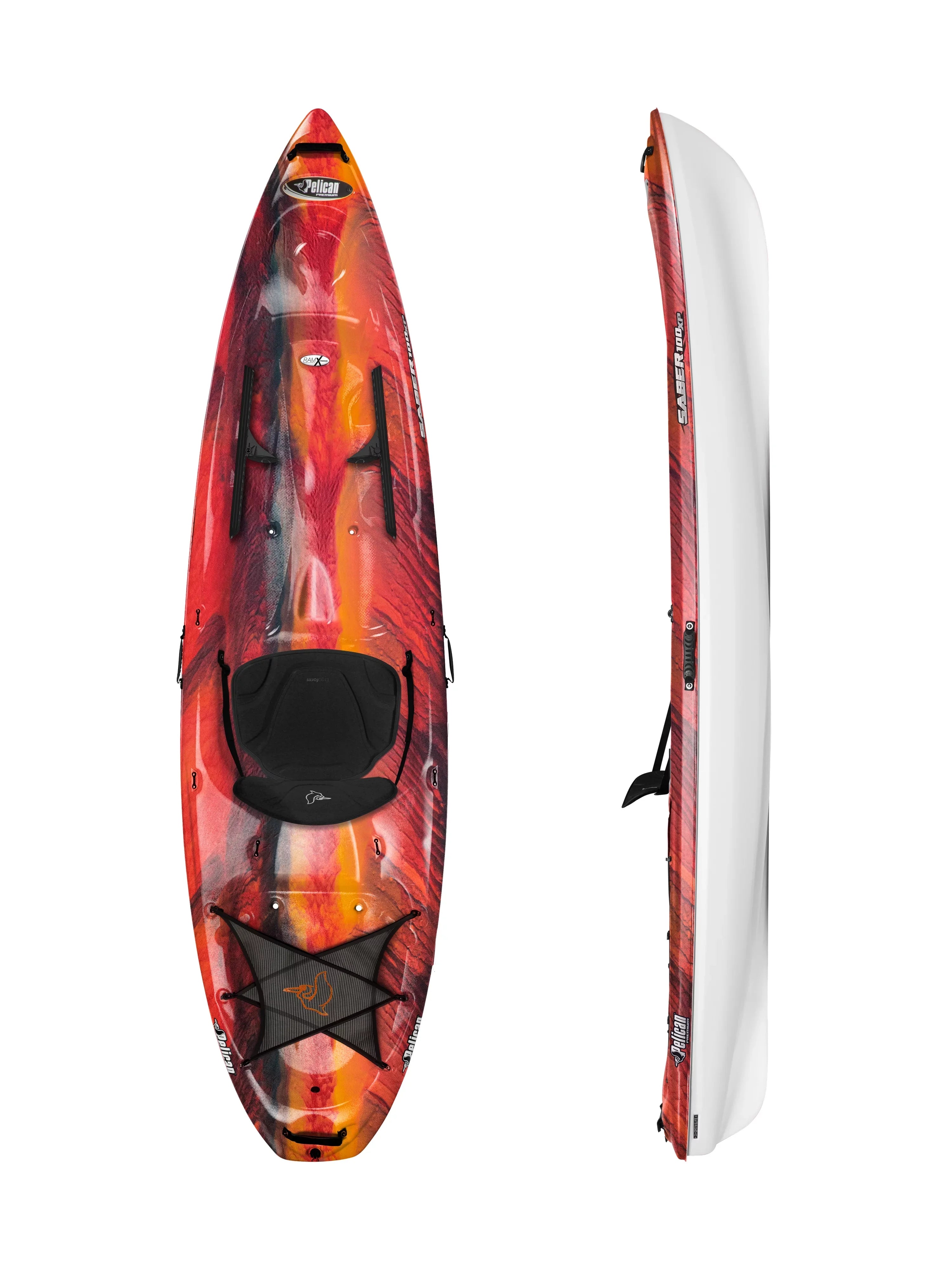 Kayak, Premium Saber Top 10ft Pelican Lava/White On 100XP Sit