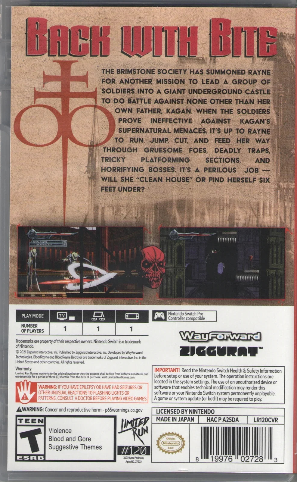 '- [Nintendo Bites Fresh Run Betrayal: Limited #120 Switch] BloodRayne