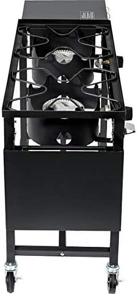 2 exterior BBQ Cook Double Picnic Stand Folding Burner Station Grill Propane Black Stove BTU, Camping 58,000 Cooking