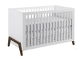 Modern & Island Walnut, Crib White 3-in-1 Wooden Oxford Mari Baby Crib, Convertible