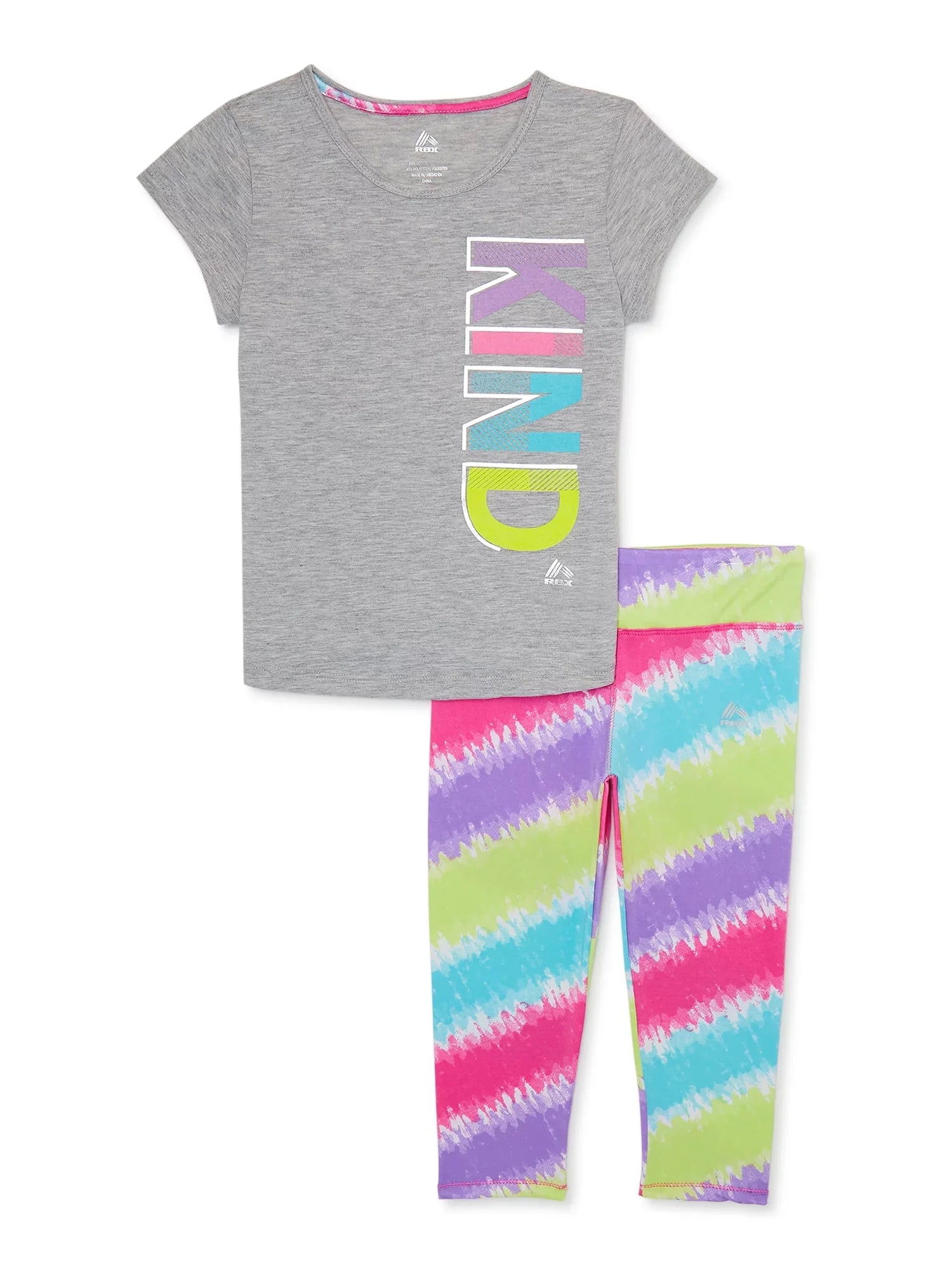Leggings 4-6x and Sleeve Short Set, Sizes Active Girls RBX Tee 2-Piece
