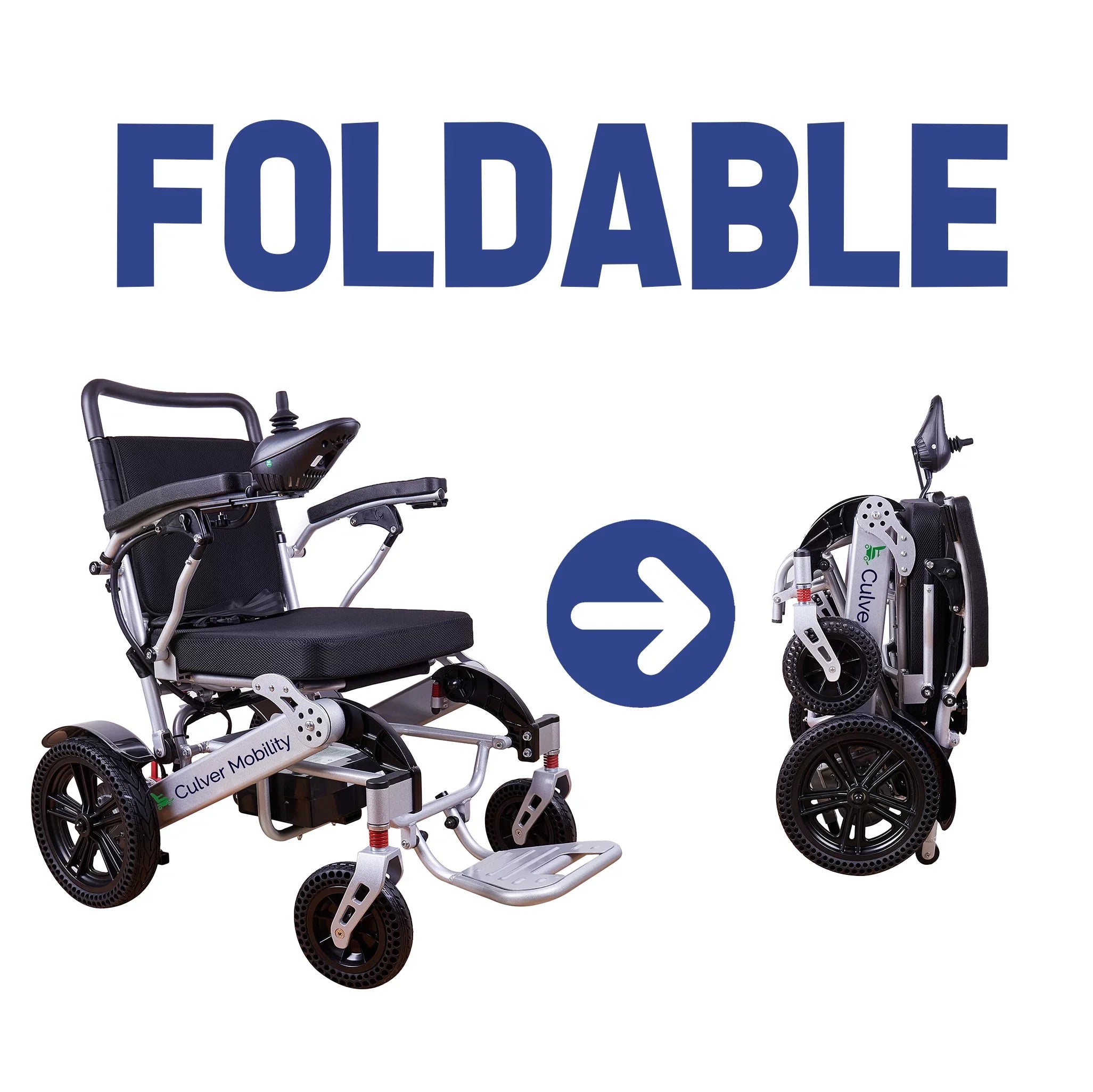 '- - Wheelchairs Mobility - Foldable - 20 SILVER Electric Lightweight Power 360lbs miles and Exclusive 500W Alton