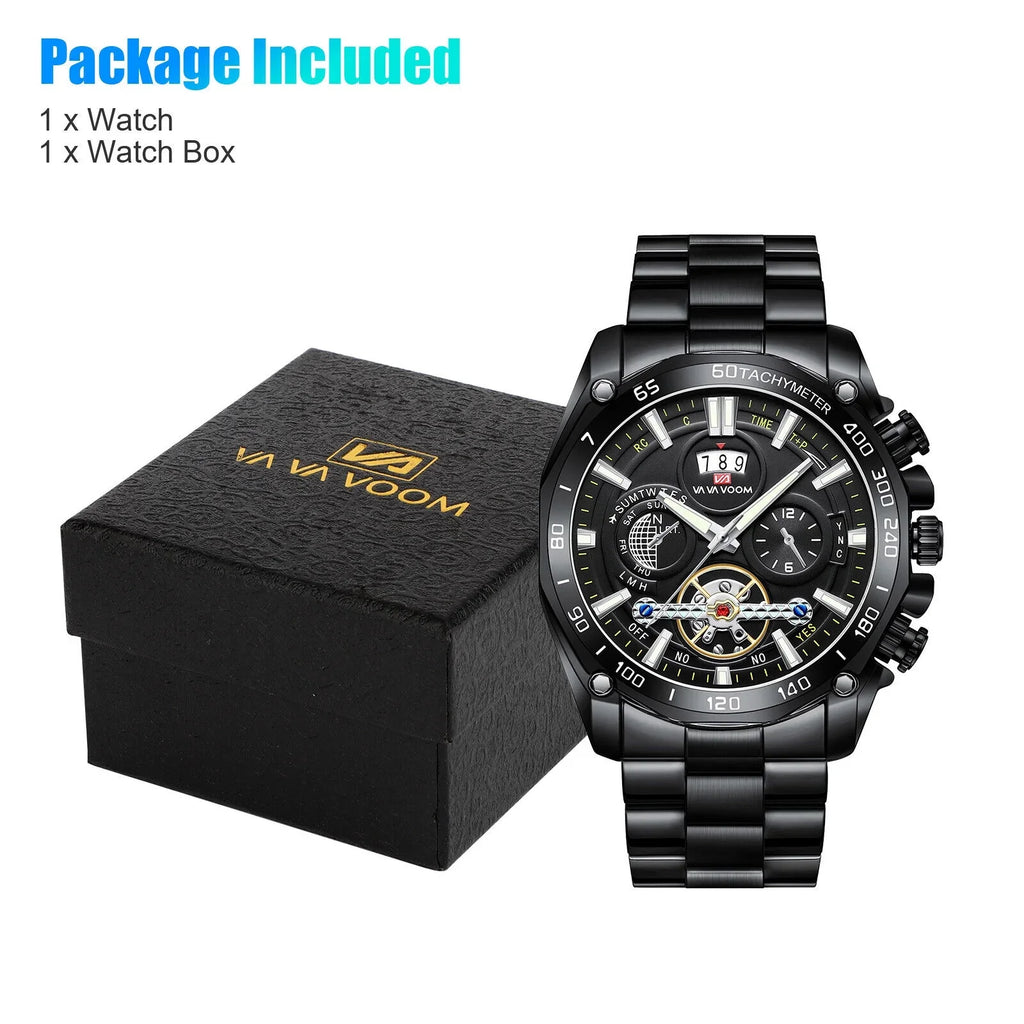 Watch Men's Luxury Quartz Steel Luminous Waterproof Classic Stainless Wristwatch