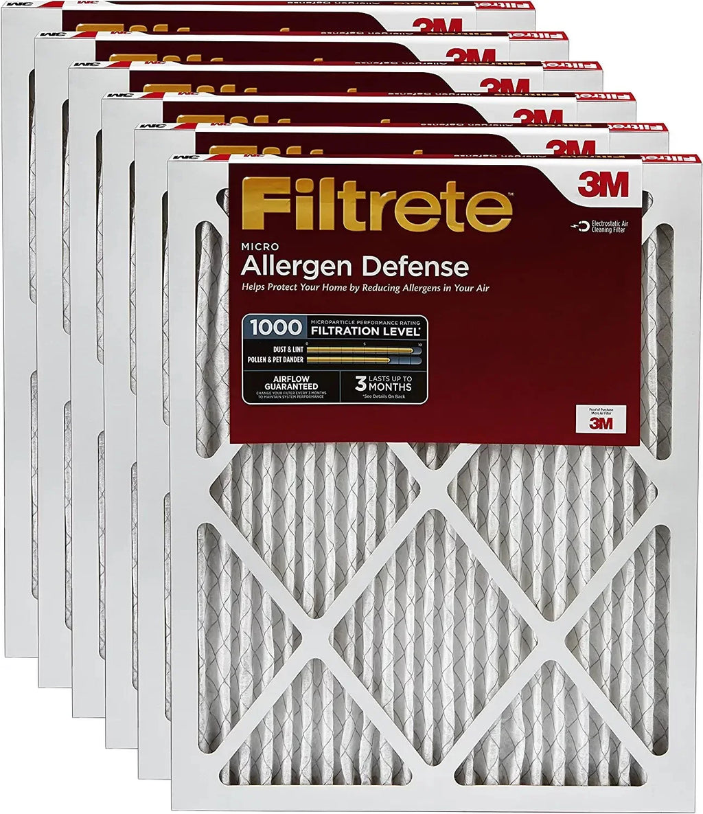 6-Pack, Pack Filter, Allergen 1 24 Air x up Airflow 14 AD23-6PK-2E MPR to Defense Count Guaranteed of 90 1 Micro x HVAC 1000 Filtrete 6 days,