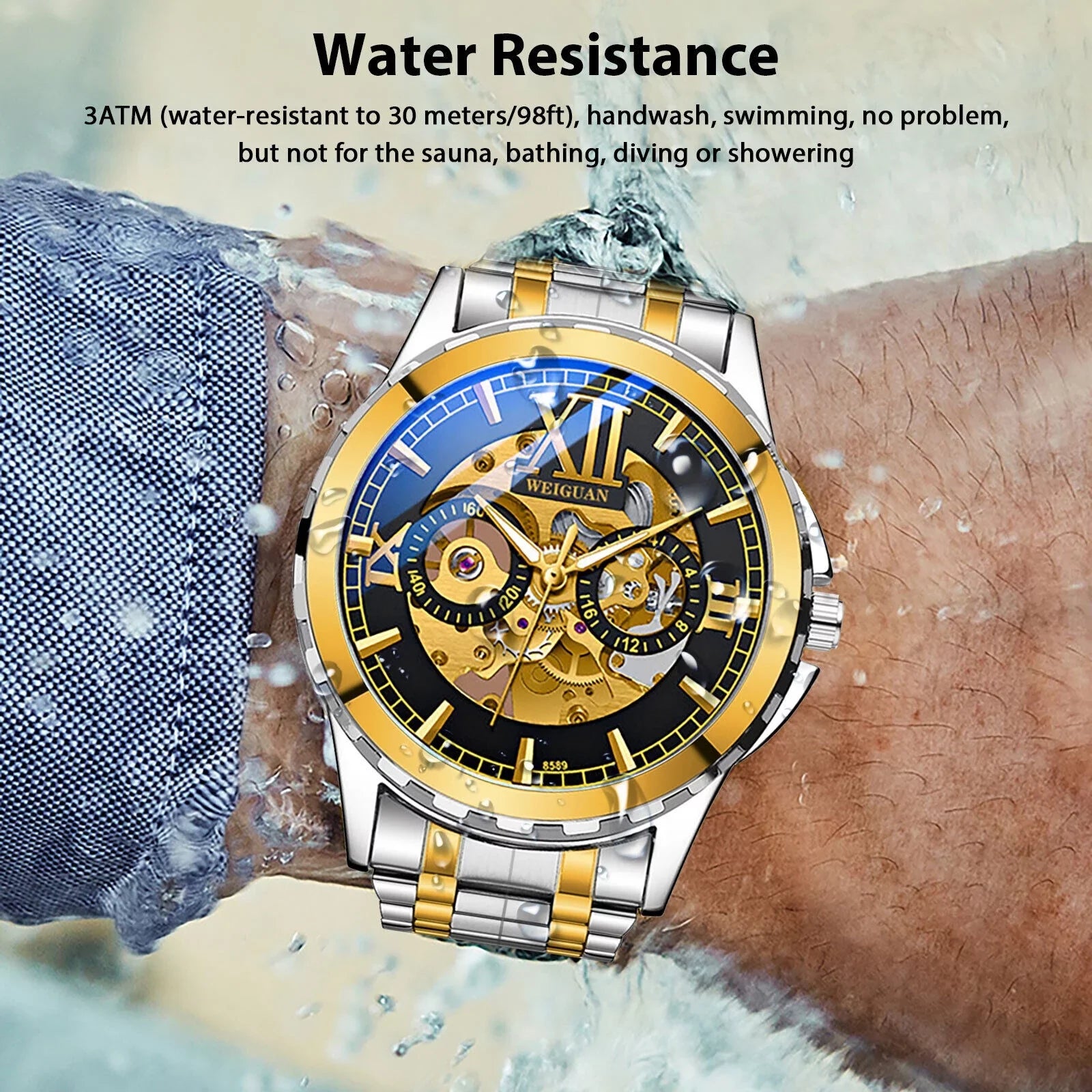 Mechanical Steel Wrist Men Watch Automatic Business Stainless Waterproof Luxury