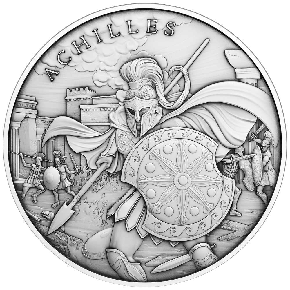 10 - Troy Silver 1 Lot oz of Fine Design .999 Round Achilles