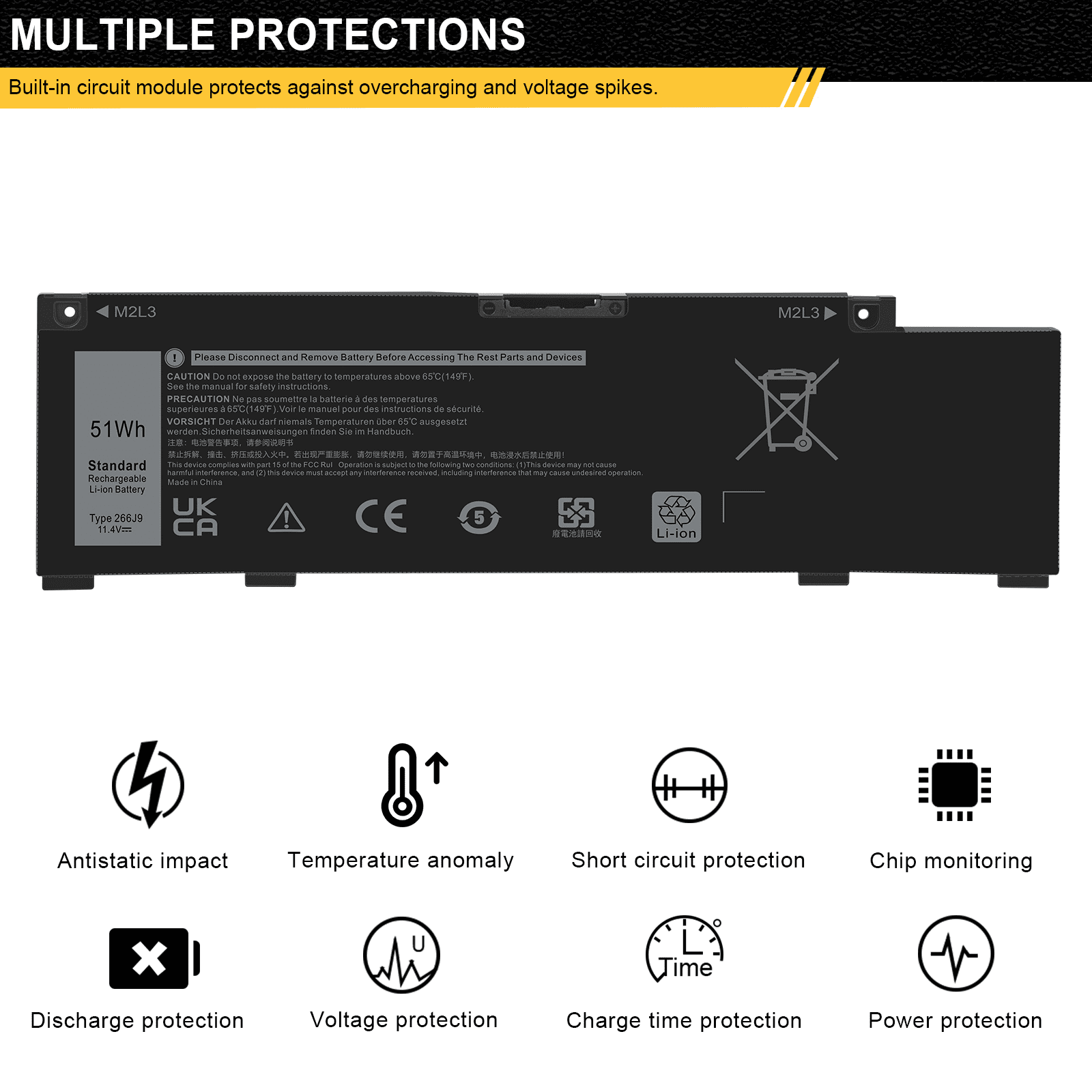 SE LI-ION FOR G3 G5 5500 4255MAH BATTERY 11.4V G5 415CG 51WH 5505 3590