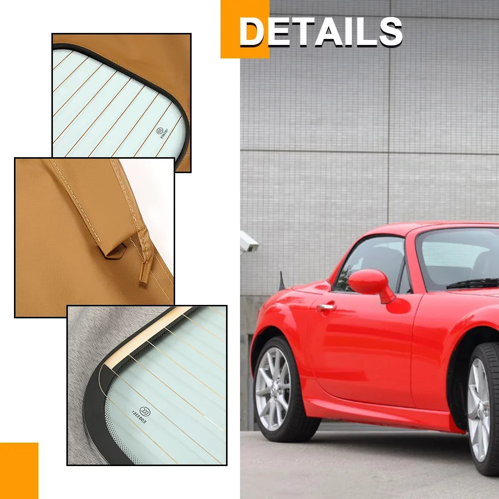 Mazda Glass Soft with Kojem Top Heated Convertible Tan 1990-2005 Vinyl for Miata Window Sailcloth