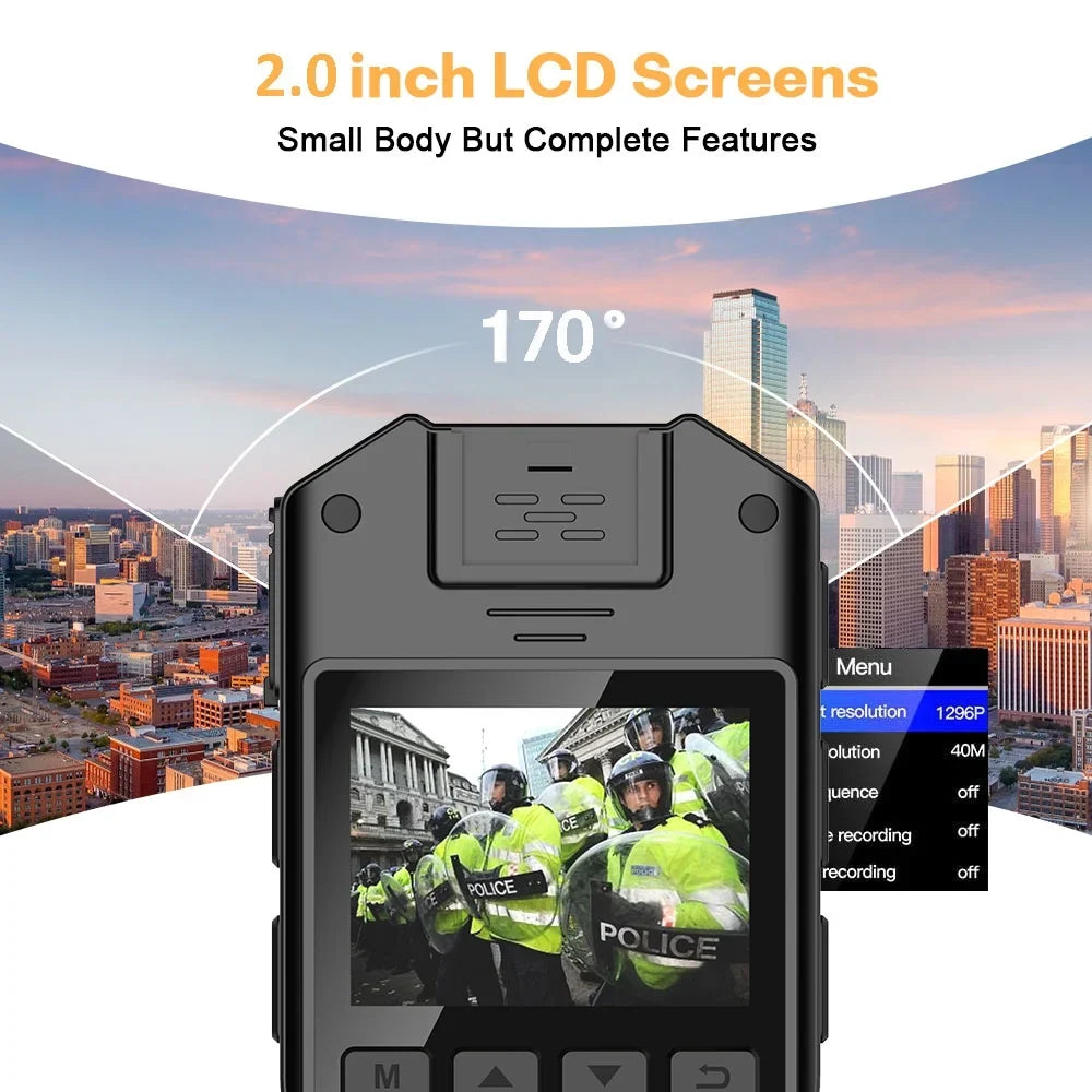 Recording - RONY 128GB Home Vision for Night Camcorder Mini Audio Body with Body Law and - Police Cam Wearable Guard Video with Body 1440P Security Waterproof Enforcement Camera