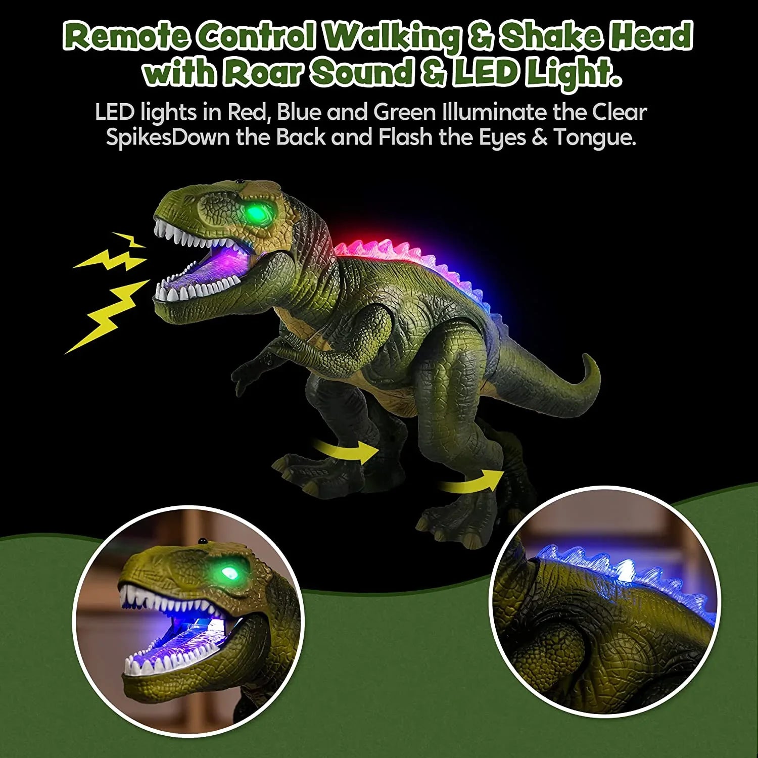 Kids Rex T Toy,Electronic saur Light and Robot Boys,Big Walking and JOYIN Steam Girls,Green dinosaur dinosaur Roaring saur Toy Kids with Toy Dancing Boys dinosaur Sound, for for Gift Toy,Birthday