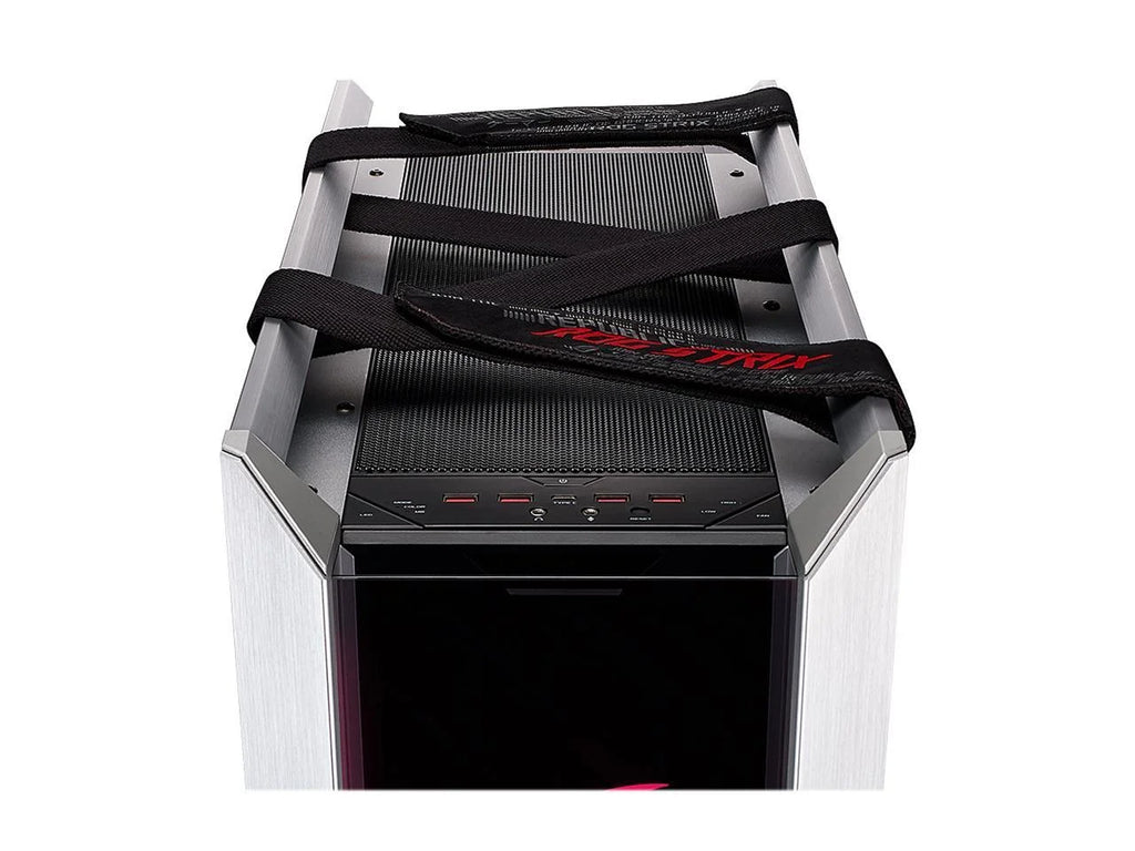 White Sync Frame, with Case GPU 420mm Motherboards Glass, RGB Braces, Helios EATX Support ROG GX601 ATX/ for Strix Mid-Tower and Computer Aluminum Aura ASUS Tempered Edition Radiator