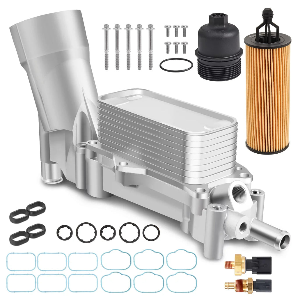 Cooler Housing and Engine Oil Sensors Aluminum 926-959 Gaskets Filter Oil Ram 3.6L 2011-2016 Dodge for Jeep Chrysler with