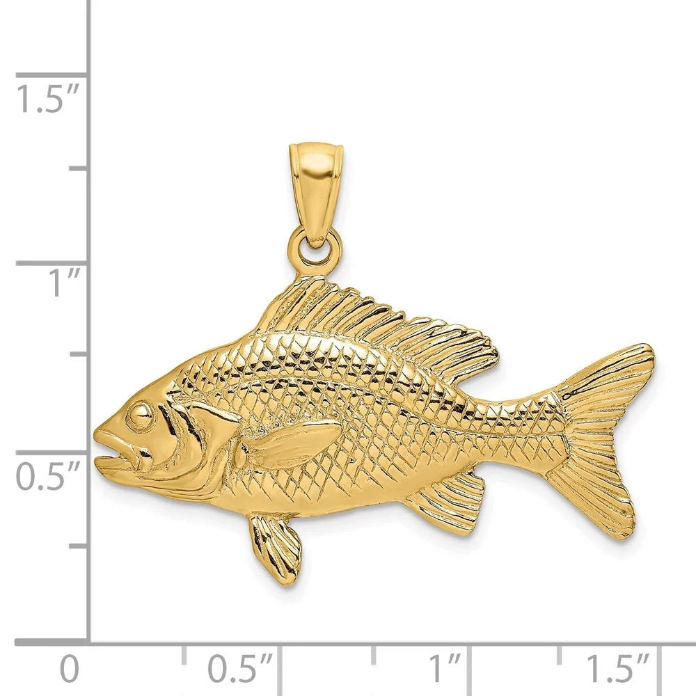 mm) Women (L Gold - 3-D 19 Red Yellow for 14k mm, W Snapper - Fish Charm Auriga 34.6 Textured