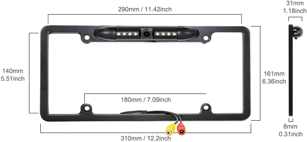 DNX-693S Plate Backup for DNX693S Kenwood Rearview License Black Camera Waterproof