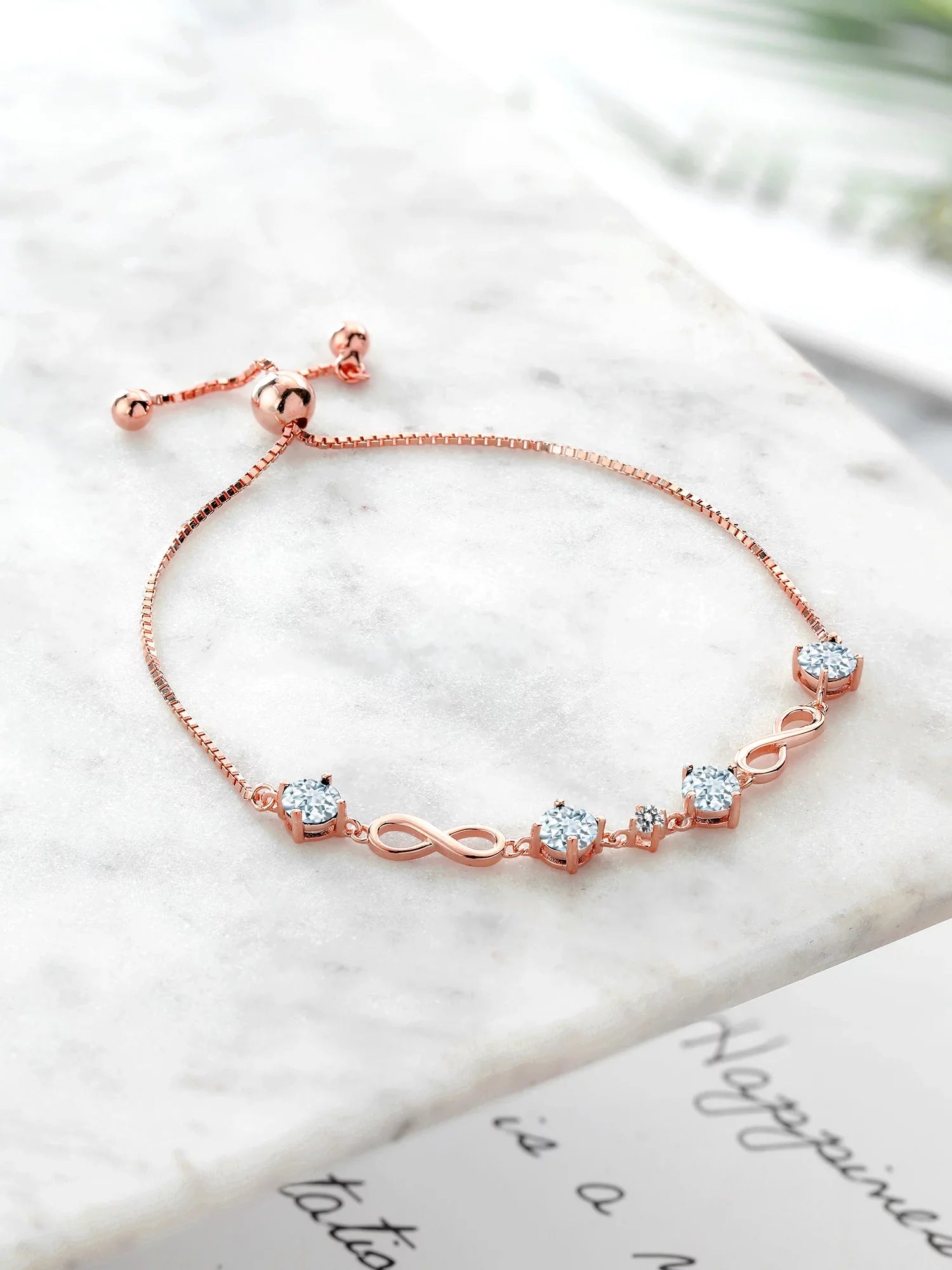 Cttw, Up Aquamarine Gemstone Women Adjustable Fully Silver King Tennis Sterling Sky (2.07 Birthstone, Round Blue Diamond White to and 9 5MM, Gem inch) Bracelet Stone 925 For