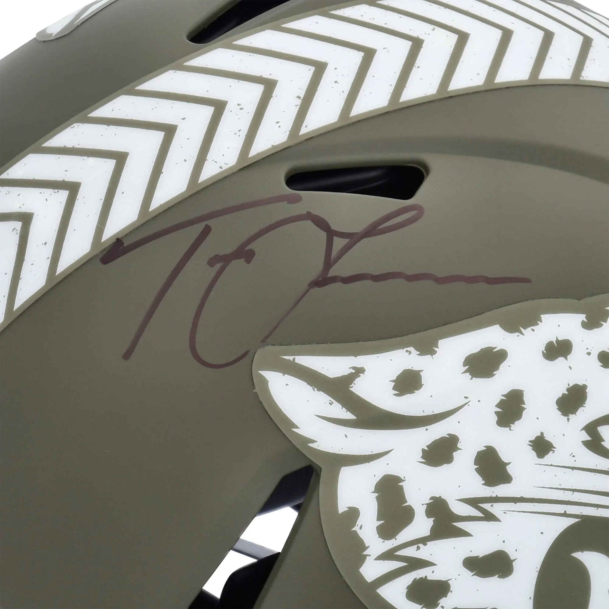 Service Authentic Lawrence Trevor Autographed Salute 2022 Jacksonville Helmet Riddell Jaguars Speed To