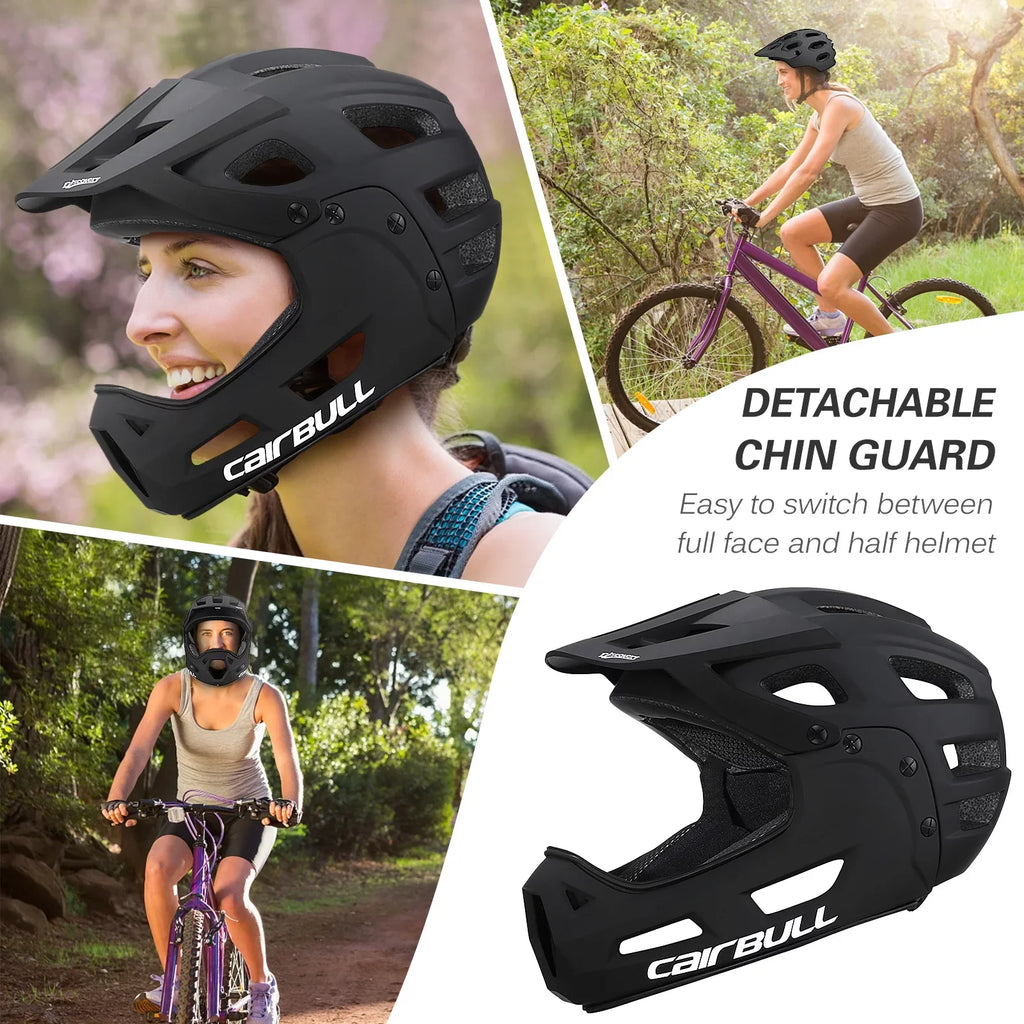 CAIRBULL Full Mountain Helmet Face Guard Visor with Chin Helmet Biking Detachable Bike and