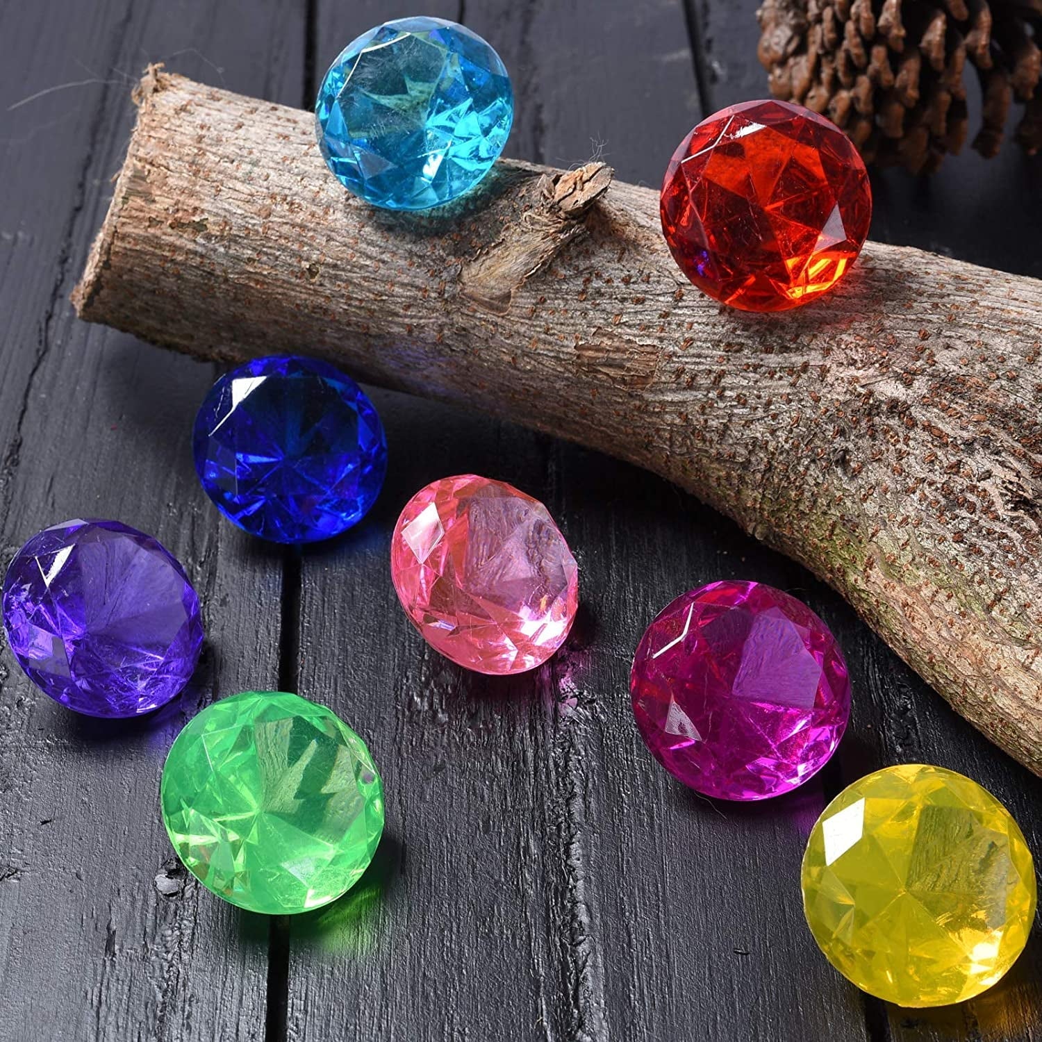 with 6 Box Toy Swimming Underwater Pool Diving (golden) Summer Treasure Treasures Big Gift Dive Toys Use Pirate for Colorful Gem Set Throw Diamonds Sets