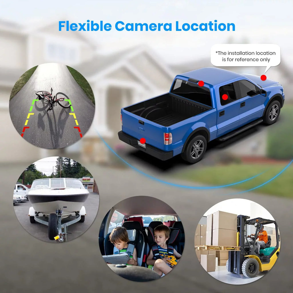 Vision with Trucks, Camera Wireless Car, for Backup View Rear/Front dimension Mini Super TW1 Back Camera Systems Installation, DIY for AUTO-VOX Monitor Up Night 3Mins 5''