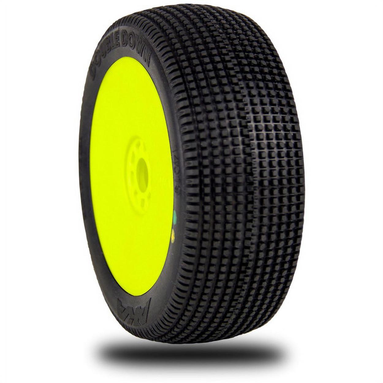 Soft wheels tir 1:8 AKA and Double Yellow Evo Mounted Buggy Down Racing 14019QRY