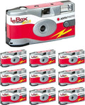 LeBox Film Flash Camera Disposable Agfa 35mm 27 10-Pack Camera 400 601020