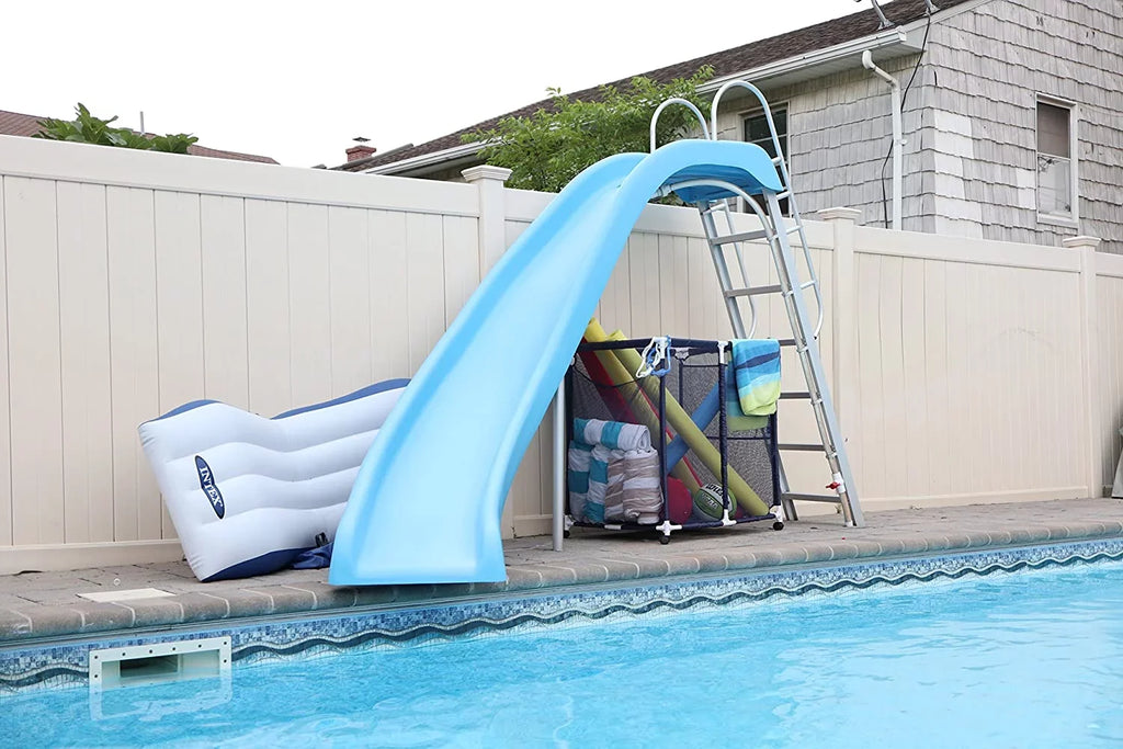 563009 Floats and Storage Equipment Height, W Organizer L design H), 25" Large, Noodles Blue (43" Rolling Kids Bin, x / Holder, White Toys, Pool 28" Mesh x Balls